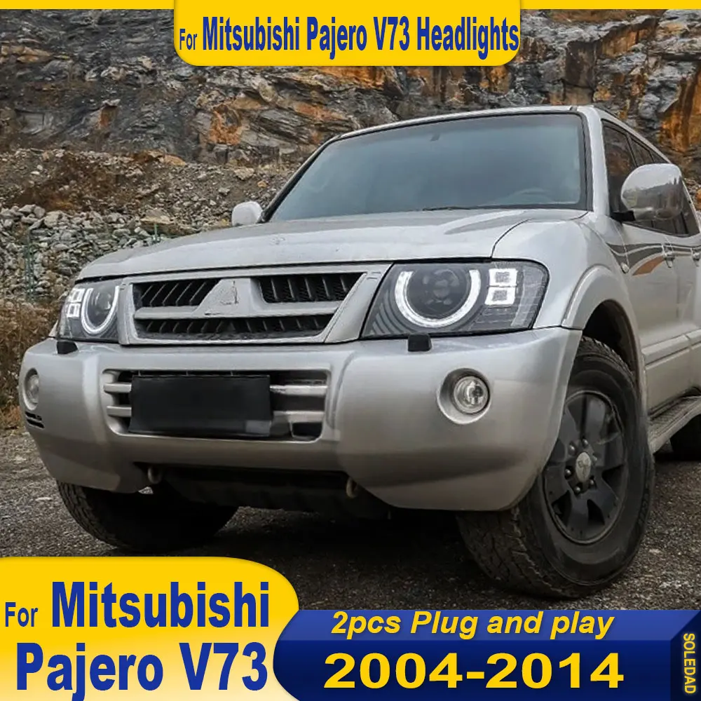 

Car LED Headlights for Mitsubishi Pajero V73 2004-2014 Headlight Assembly Modified V77LED Lens Running Light Streamer