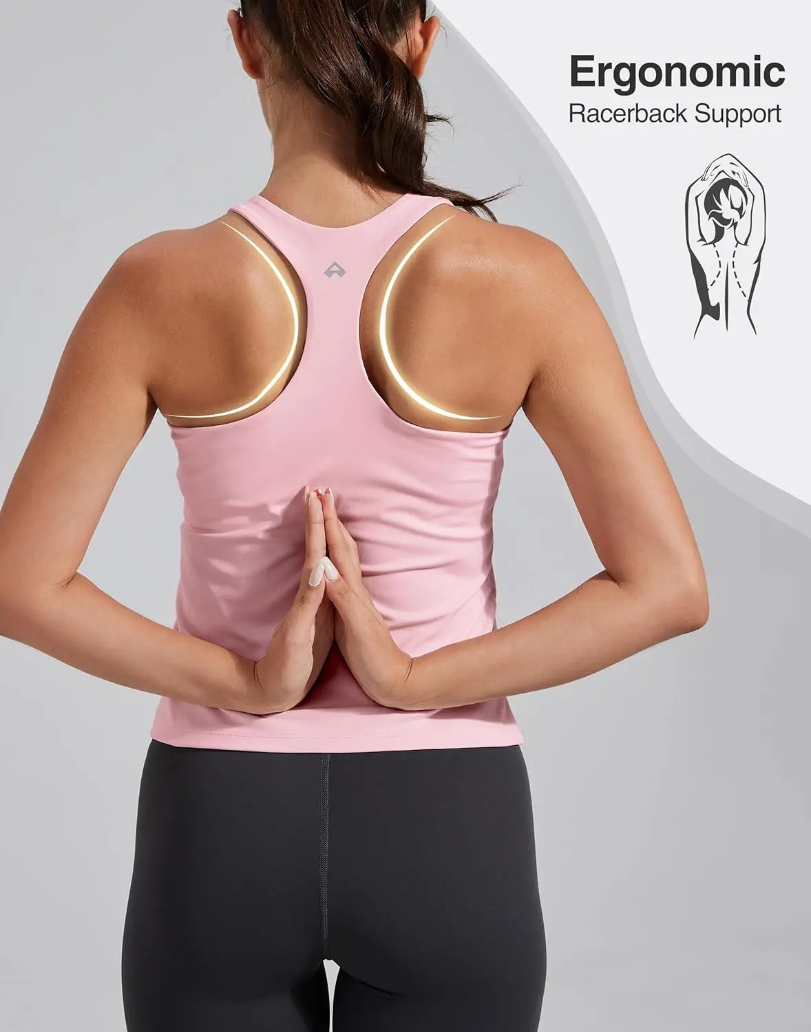 Pioneer Camp Woman Clothes Workout Tank Tops for Women with Build-in Bra Racerback Sleeveless Gym