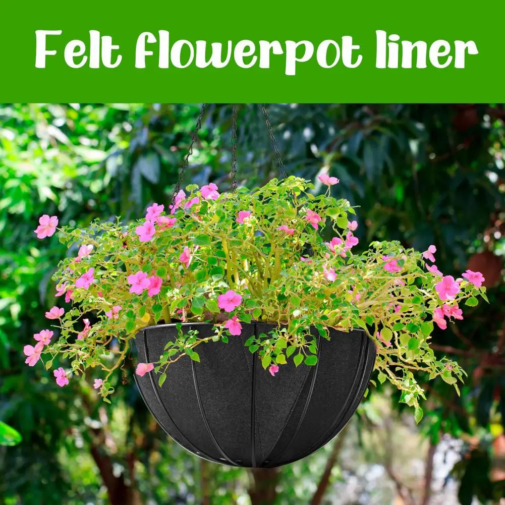 Prevent Bird Nesting Planters 12/14/16 Inch Felt Planter Basket Liners Hanging Flower Pot Liners Replacement Coco for Gardens