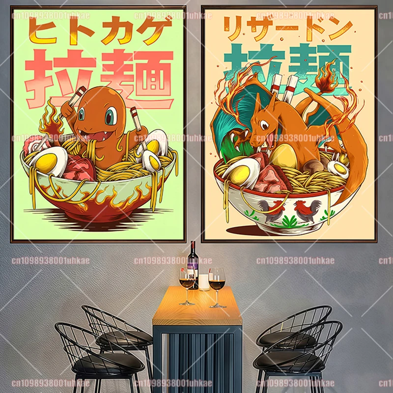 Anime Pokemon Charmander Gengar Squirtle Eevee Snorlax Charizard Bulbasaur Art Poster Unframed HD Canvas Painting Holiday Gift