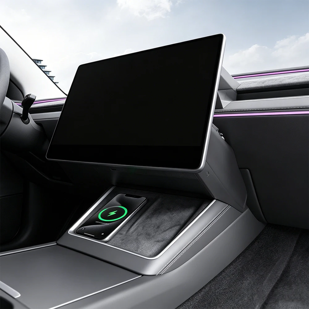 Under Screen Hidden Storage Box  Auto Organizer Accessoire Tesla Model 3 Highland Model Y Juniper Under Central Screen Tray