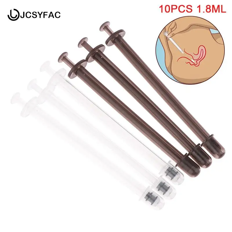 10Pcs/set Clear Vaginal Applicator Lubricant Injector Syringe Lube Anal Nasal Launcher For Health Care Sex Acts Cure 1.8ML