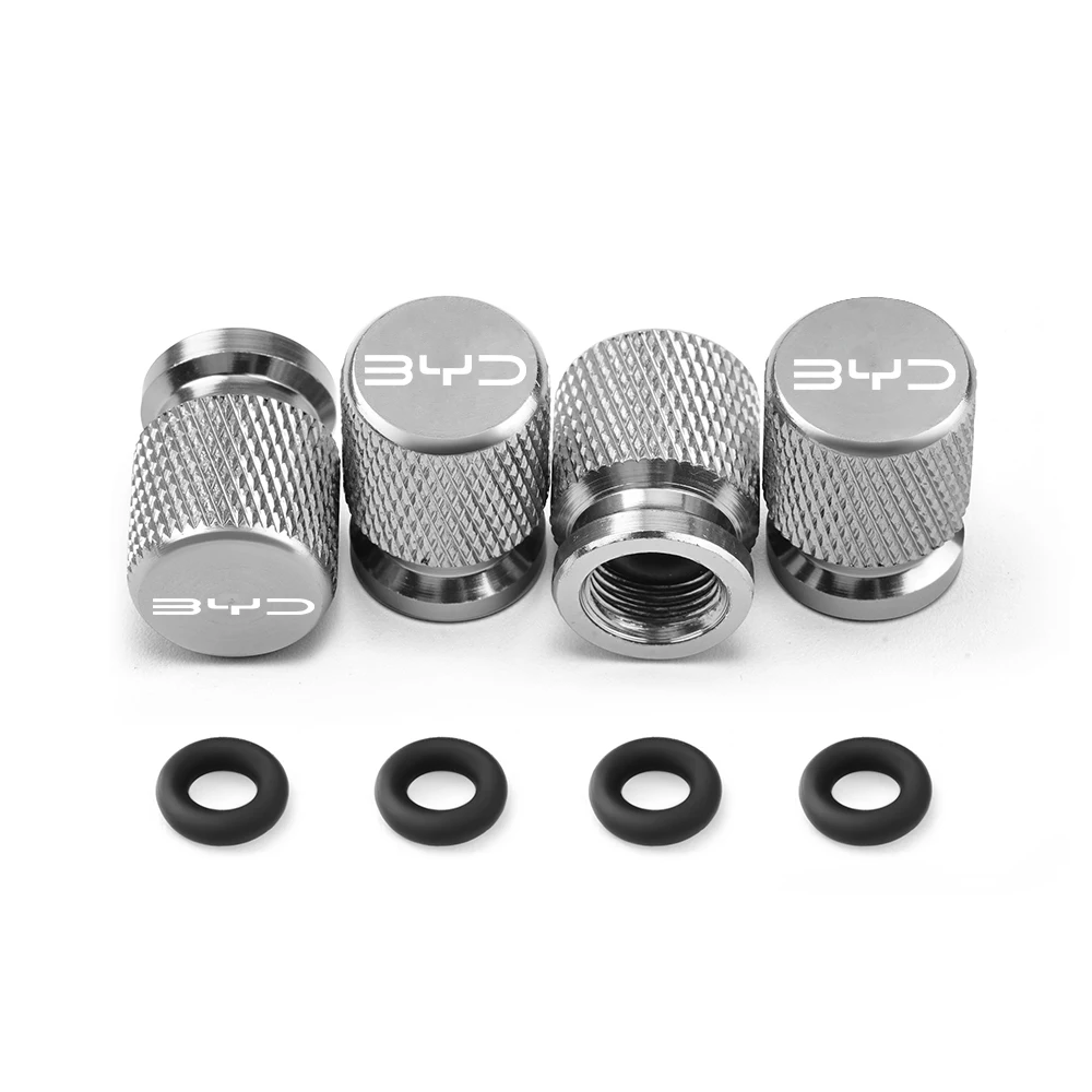 4pcs Aluminum Car Wheel Tire Valve Cap Covers For BYD Atto 3 Act 3 Tang F3 E6 Dmi Yuan Song plus EV2022 2023 Car Accessories