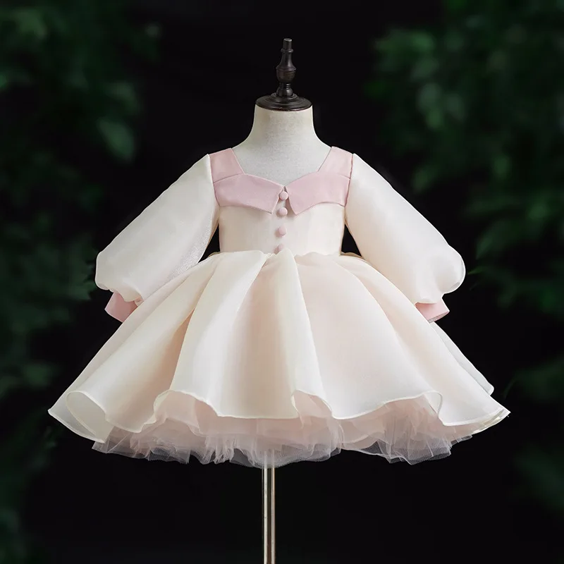 First Birthday Princess Dress New Puffy Gown Children Girls Celebration Party Evening Gown Dresses Formal Flower Girl Wedding