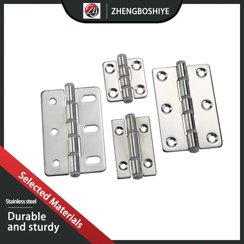 

304 Stainless Steel Flat Folding Hinge Industrial Automation Electrical Cabinet Silent Hinge Accessories
