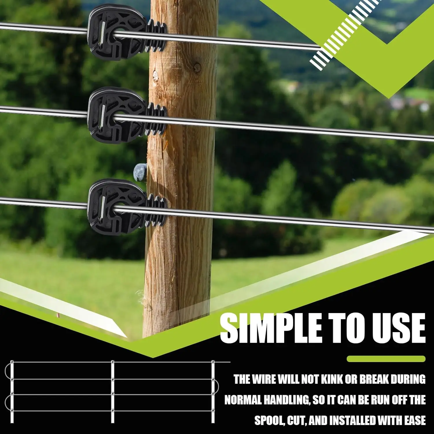 سلك سياج كهربائي من الألومنيوم مقاس 14 بطول 1000 قدم، موصلية عالية ومتانة لسياج الحدائق والماشية