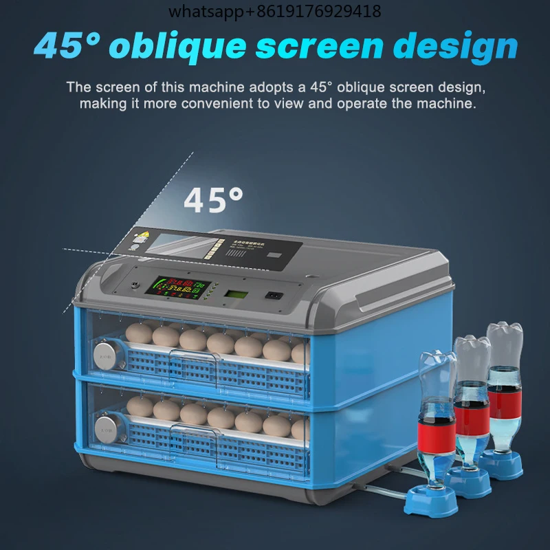 حاضنة بيض الدجاج الأوتوماتيكية آلة ABS ذات الطراز الجديد لـ 256 بيضة للاستخدام المنزلي وتفريخ الديك الرومي