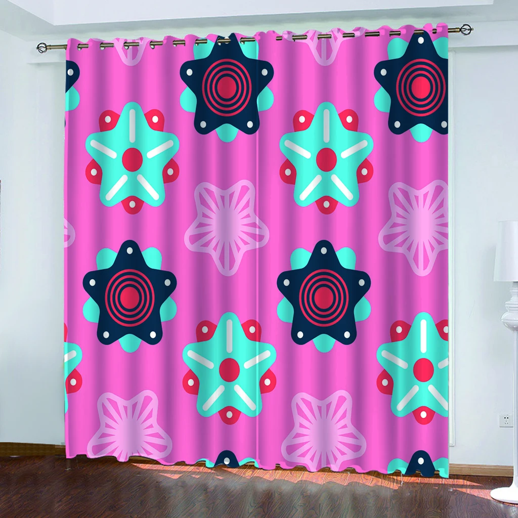 letter you are love  Curtain Home Decor Printed For Living Room Bedroom Blackout Curtains Cartoon Cute Dustproof 100% Polyester