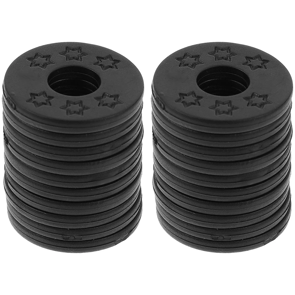 

20pcs Guitar Strap Lock Washers Silicone Pad Buttons for Electric Bass Guitar Accessories Black Red Blue Green