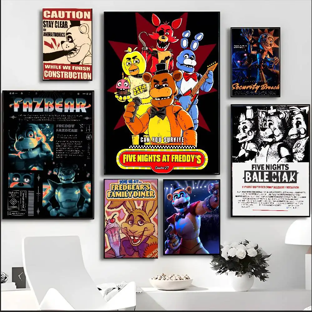 Fnaf Five-nights-At-Freddys Classic Poster Perfect Sticker Self Adhesive Art Designed for Home Dining Office Spaces