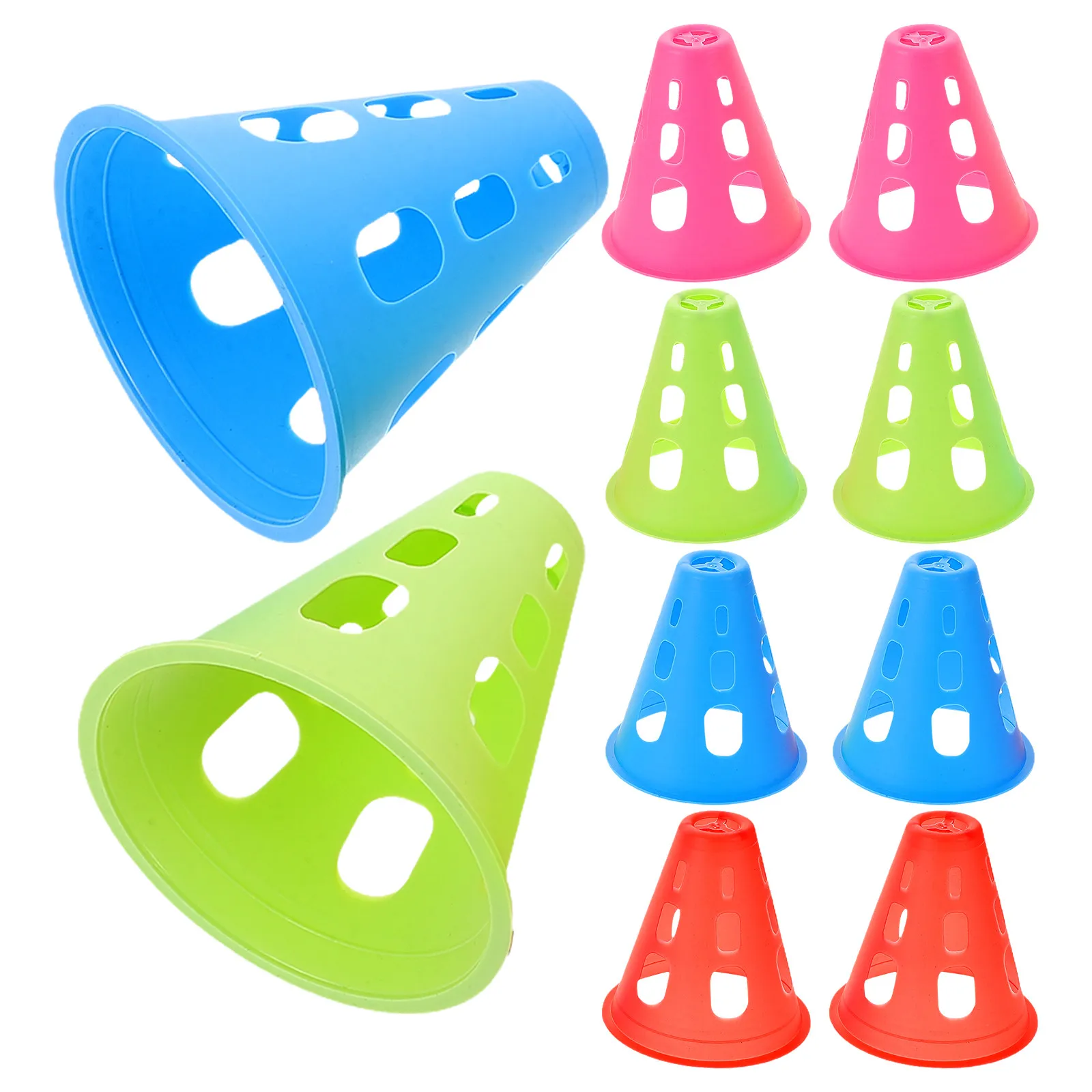 20Pcs Small Plastic Training Cones 7Cm Vibrant Colors Windproof Design for Skating Soccer Football Practice Agility Drills and