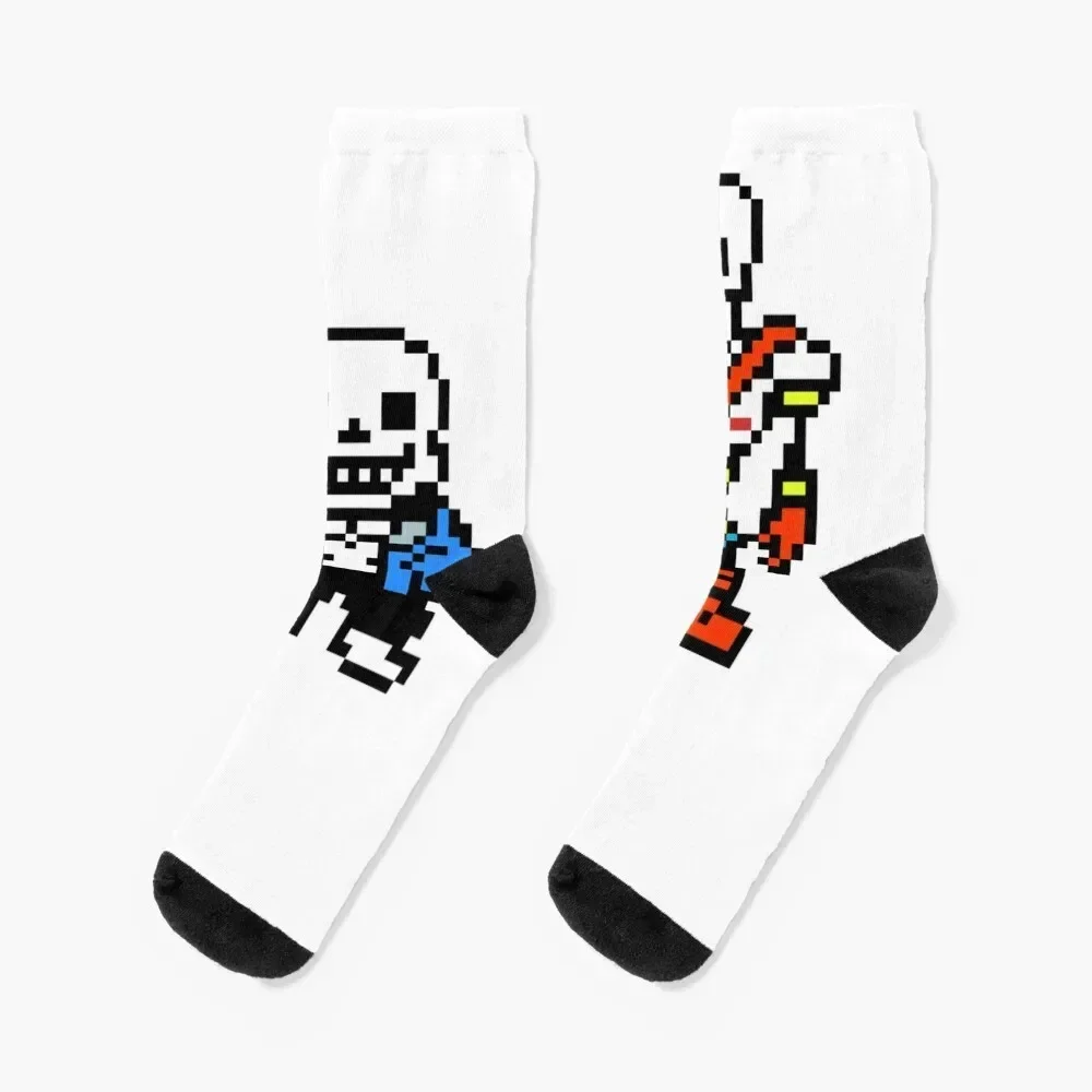 Sans and Papyrus sprites Socks hiking Running kawaii football Socks Men Women's