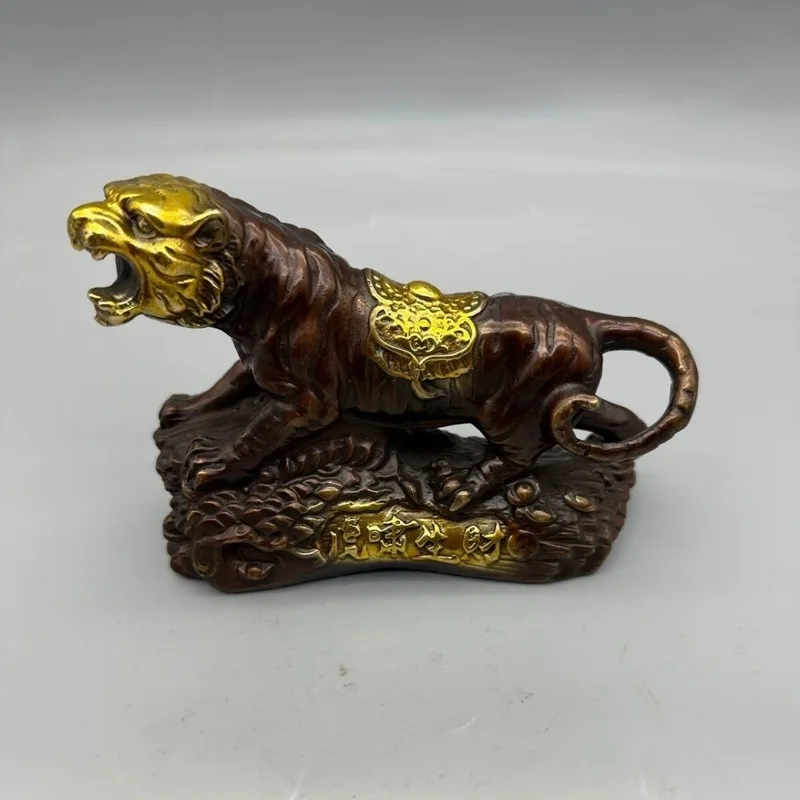Crafted Brass Tiger Roar Home Decorative Ornament Creative Gift Bronze Craft