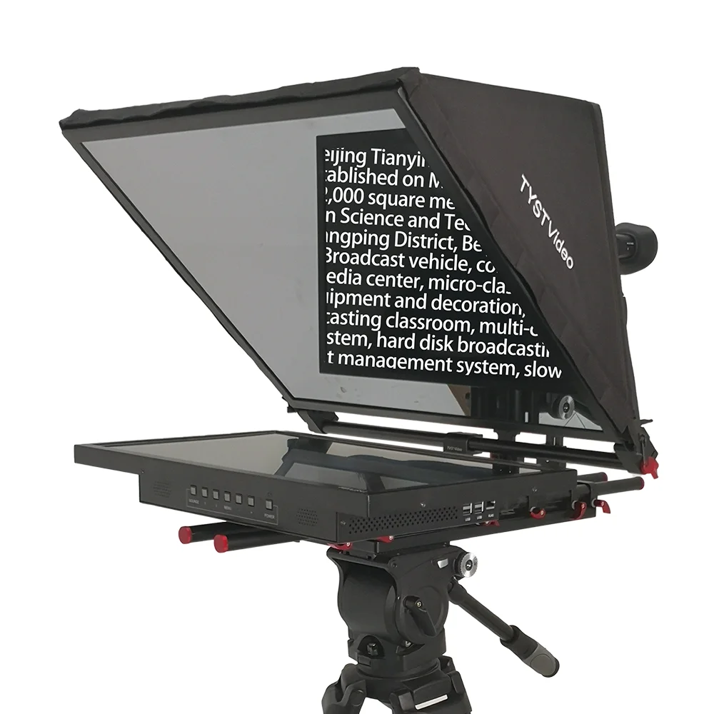 TY21GH Built-in System Autocue 21 Inch Single Screen Tempered Beam Splitter Glass Studio Teleprompter