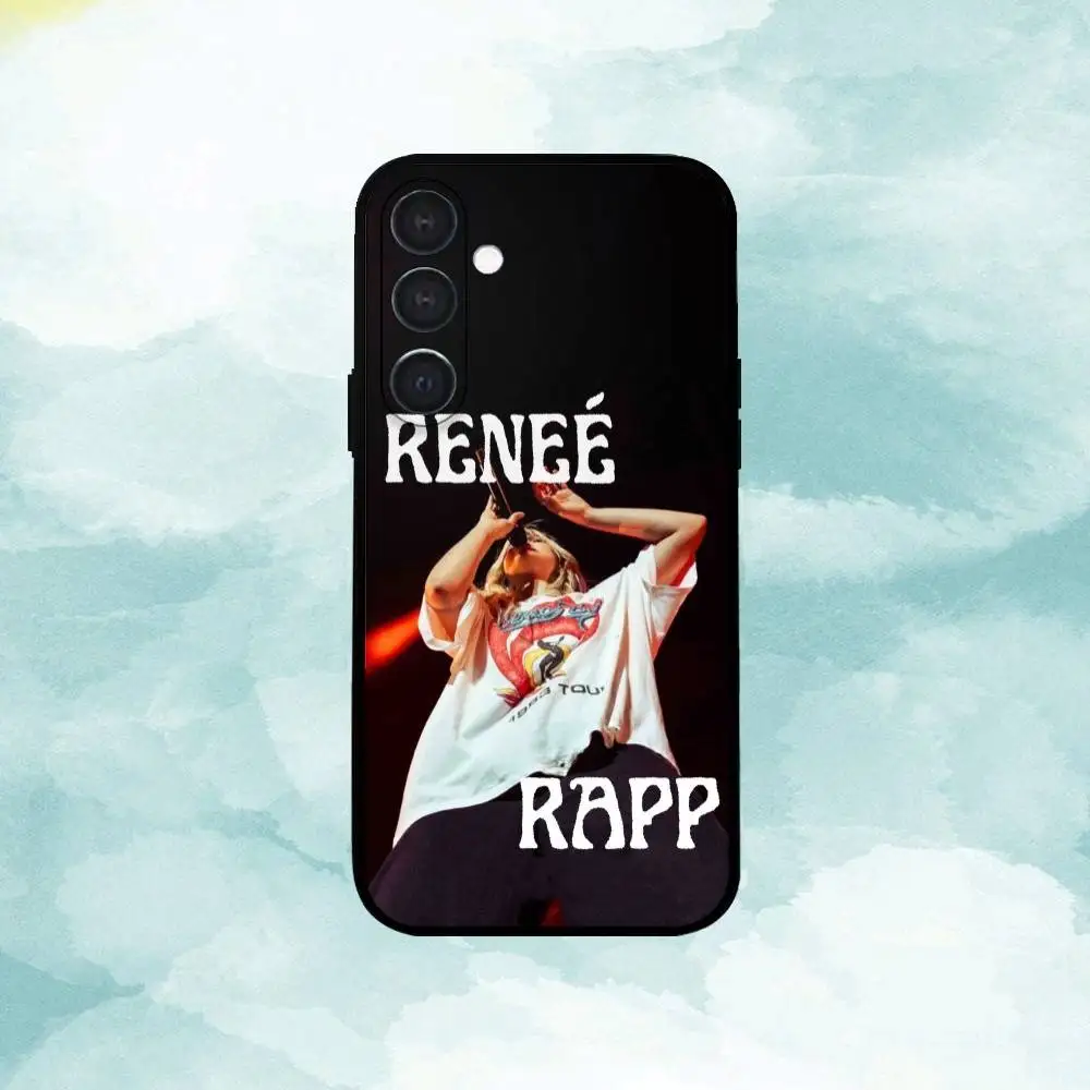 Capa de telefone Singer R-Renee R-Rapp para Samsung A73, A21s, A22, A31, A32, A52, A53, A71, A80, concha preta macia