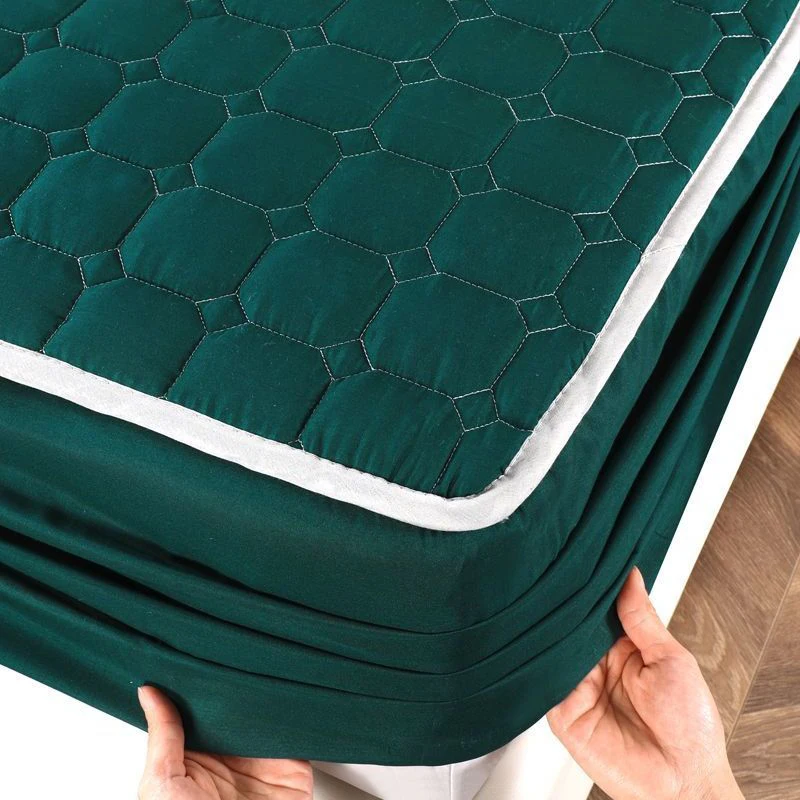 WOSTAR Quilted mattress protector cover soft bedspread couple 2 people luxury double bed elastic fitted sheet bed protection pad