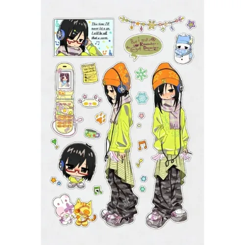 2 قطعة ملصقات على شكل رسوم كرتونية بطاقة جو ملصق شخصية مادة دفتر الملاحظات DIY #3