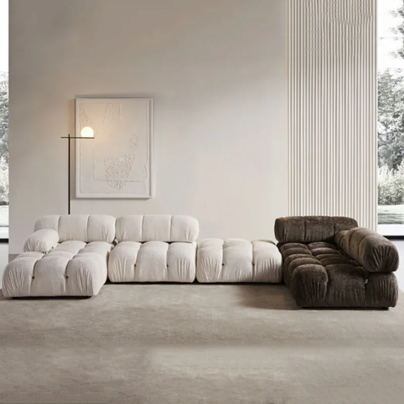 Sofá Seccional de esquina para sala de estar, mueble reclinable, Minimalista, individual, color blanco, canapé