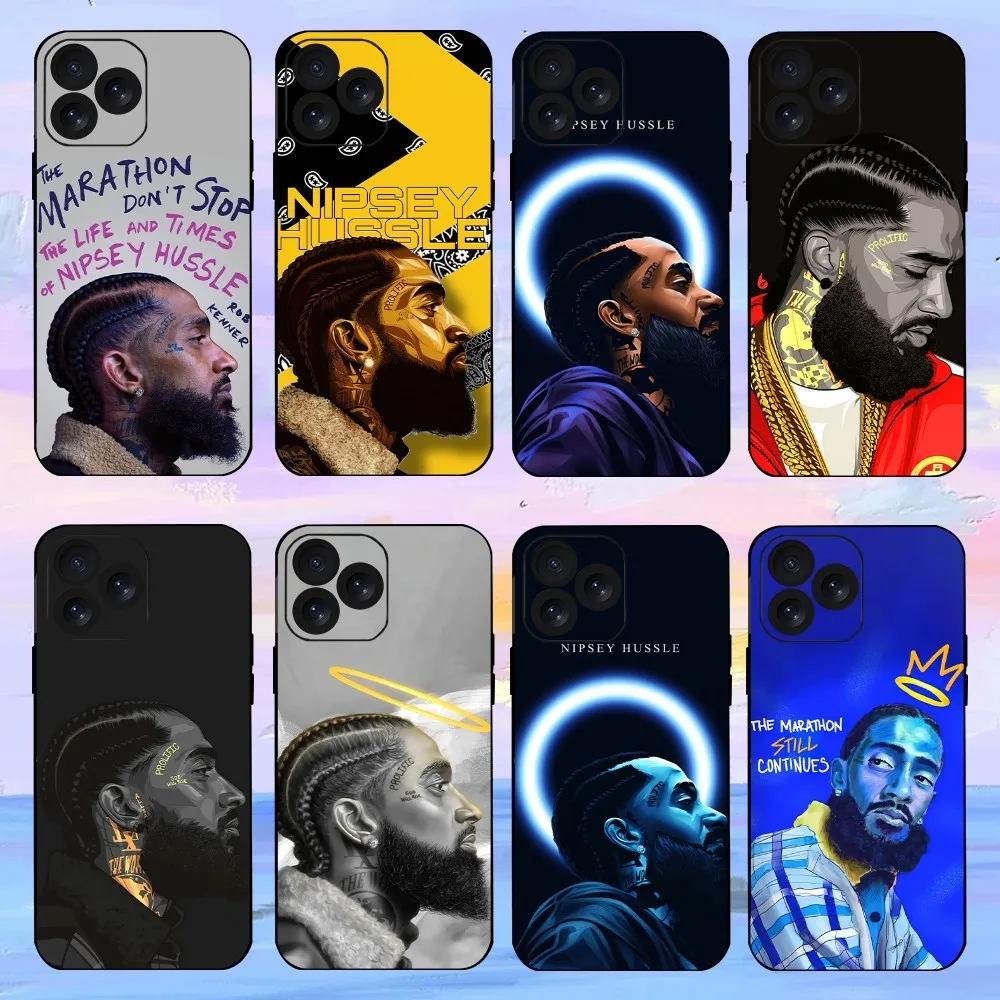 Rapper N-Nipsey H-Hussles Phone Case For iPhone 15 14 13 12 11 8 Mini Xr Xs X Xsmax Pro Max Plus Shell