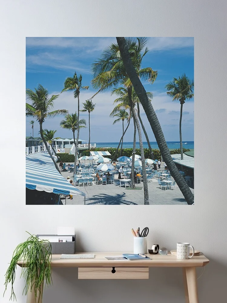 Slim Aarons 'Florida Palms', Print Art Canvas Poster, Living Room, Home Wall Decor Picture