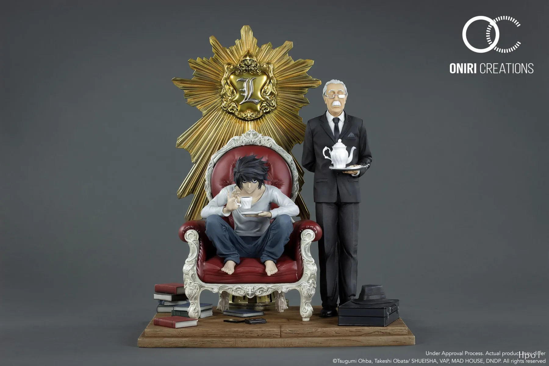 26cm anime death note l watari diorama 1/6 figura sentado sofá acessórios modelo brinquedo boneca cena decoração figura de ação