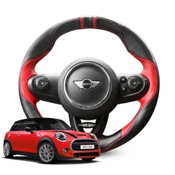 Hand stitched Black Non-slip (Style) Steering Wheel Cover Car Accessories Suitable for Mini Cooper S JCW F56 F60 F55 F54 F57