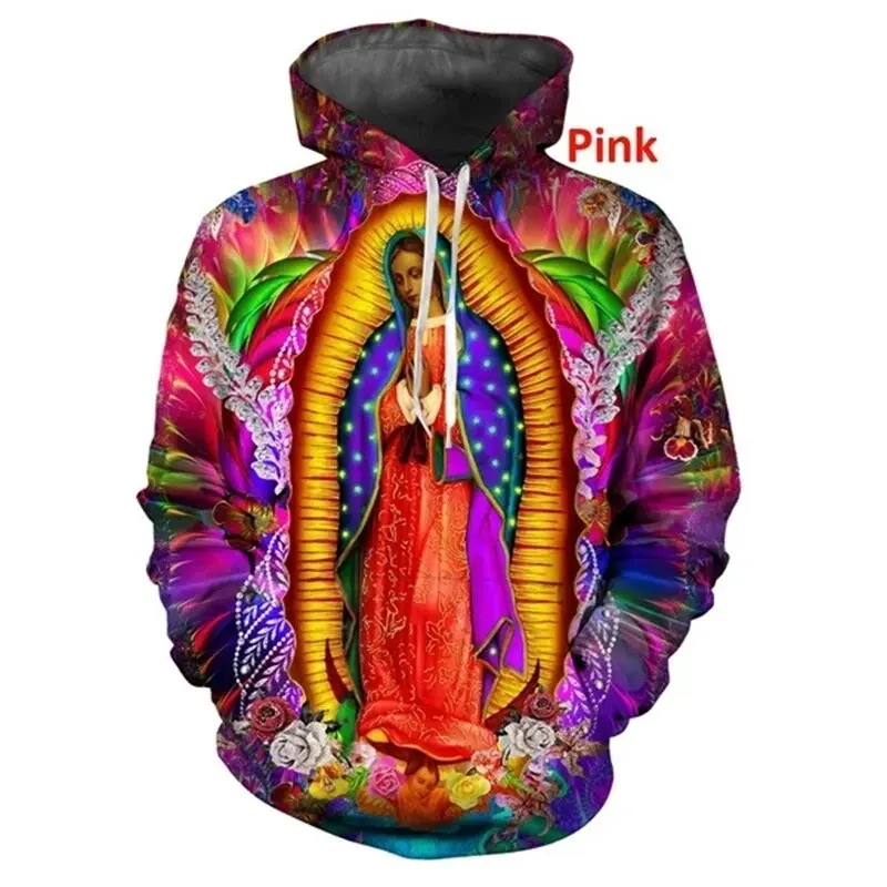 New Fashion 3D Hoodies Blessed Virgin Mary&Jesus Print Faith Love Hope MenWomen Casual Hoodies Long Sleeve Hoodies Sweatshirt