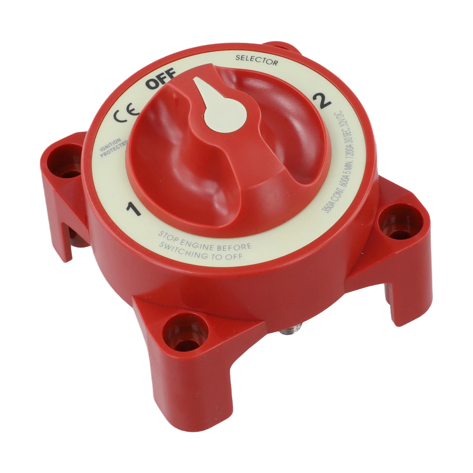 

3-Position Switch Battery Switch 12V DC Power Load Ignition Protected Integrates Alternator Field Disconnect Red