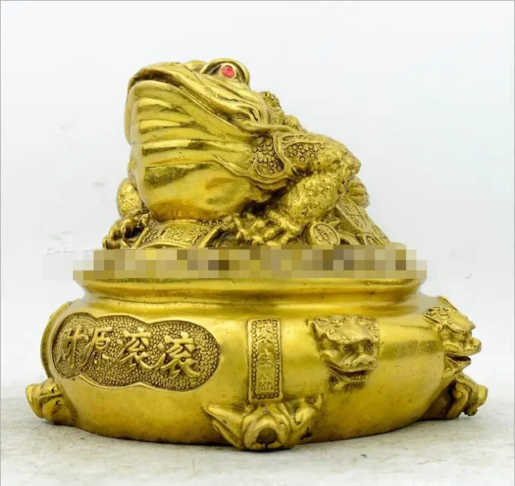 

Pure copper special price treasure bowl, Golden Toad, antique home crafts