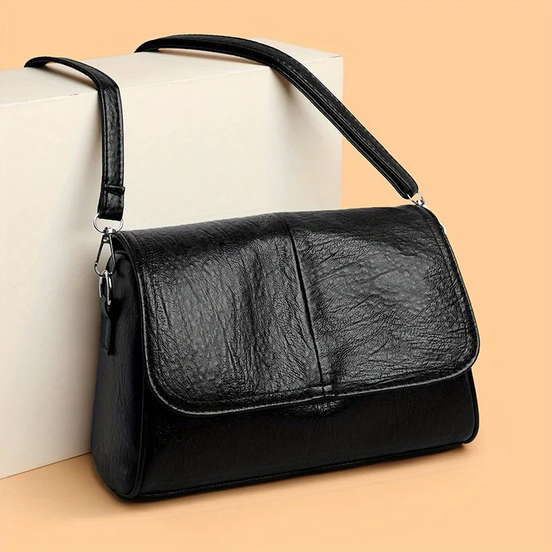 

Vintage Handbag Crossbody Bag, Large Capacity Multi Compartment Shoulder Purse, Everyday & Formal Bag for Work, Travel, Shopping