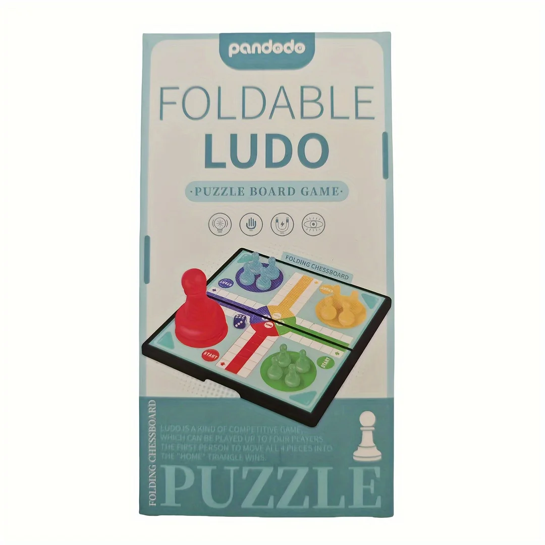 

Foldable Ludo, Chessboard Game, Interactive Board Game, Suitable for Family Parties, Suitable for Gifts, Chess Pieces with Magnetic Qb579 (the Product Slight Color Difference)