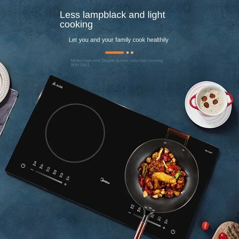 cross-borderHot salesMidea Dual-stove Induction Cooker Induction Cooker Household High-power 3300W Cooking Household Smart Timin