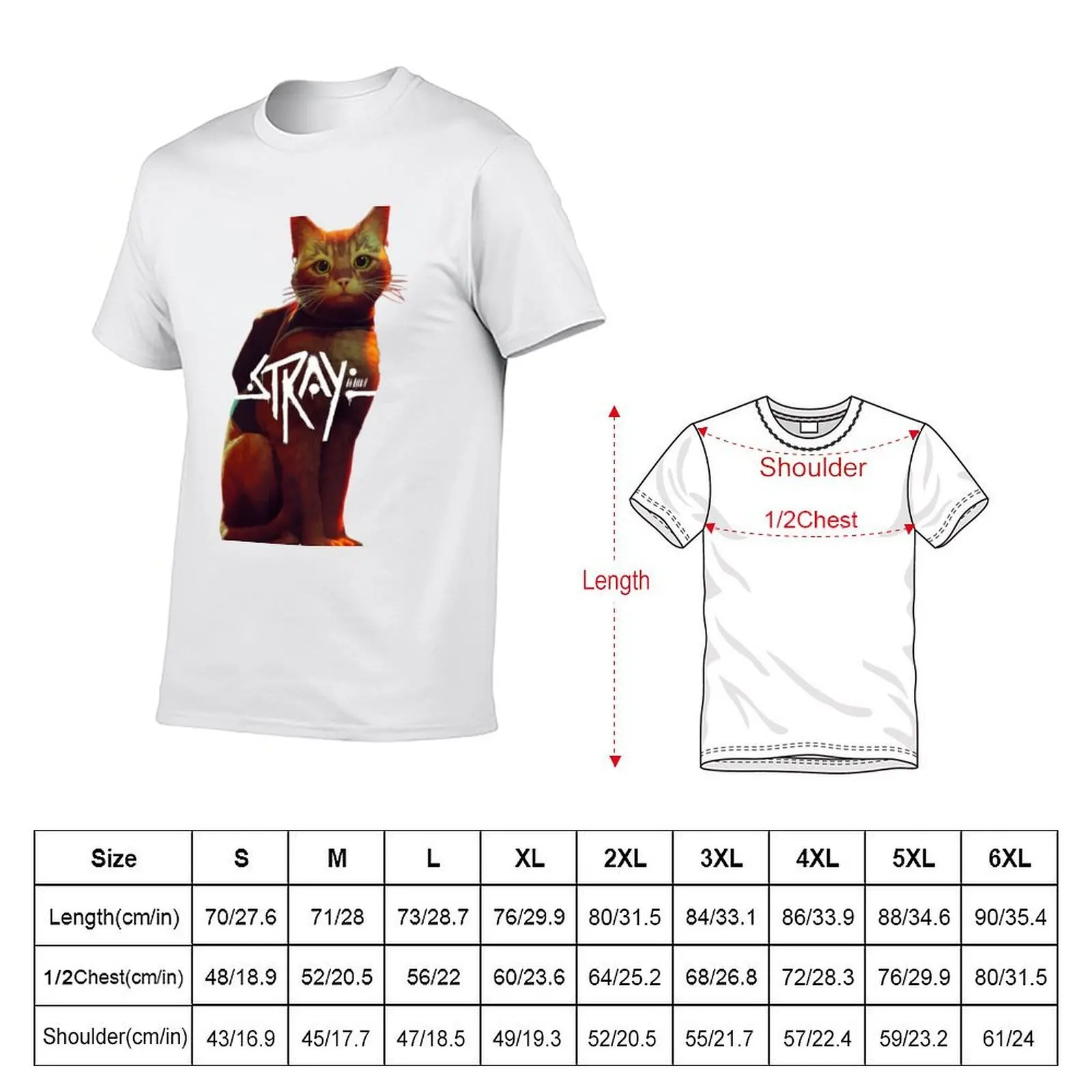Stray The Game Cat T-Shirt men t shirt cotton 100% man t shirt designer T-Shirt