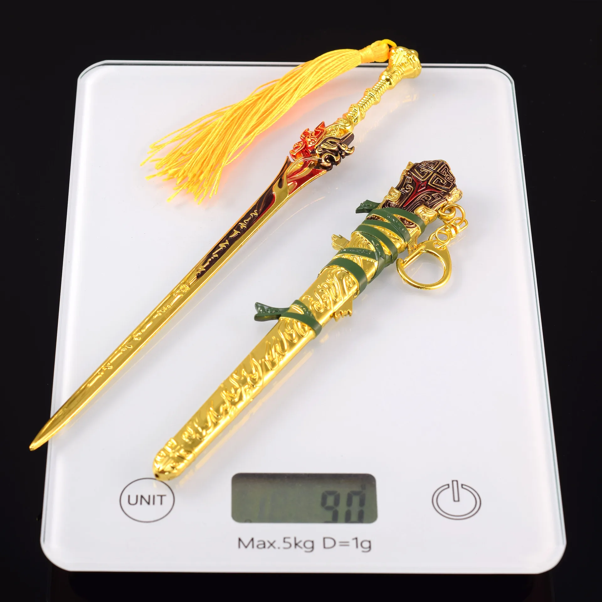 22 センチメートル/8.66 インチナラカブレードポイントゲーム周辺機器クリアロングソード武器モデル合金ハンドヘルドシースおもちゃの装飾男の子のギフト