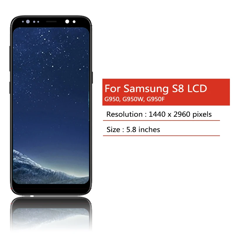 Wysokiej jakości S8 wyświetlacz z ramką do SAMSUNG S8 G950F G950FD G9500 G950U wyświetlacz LCD wymiana digitizera z ekranem dotykowym