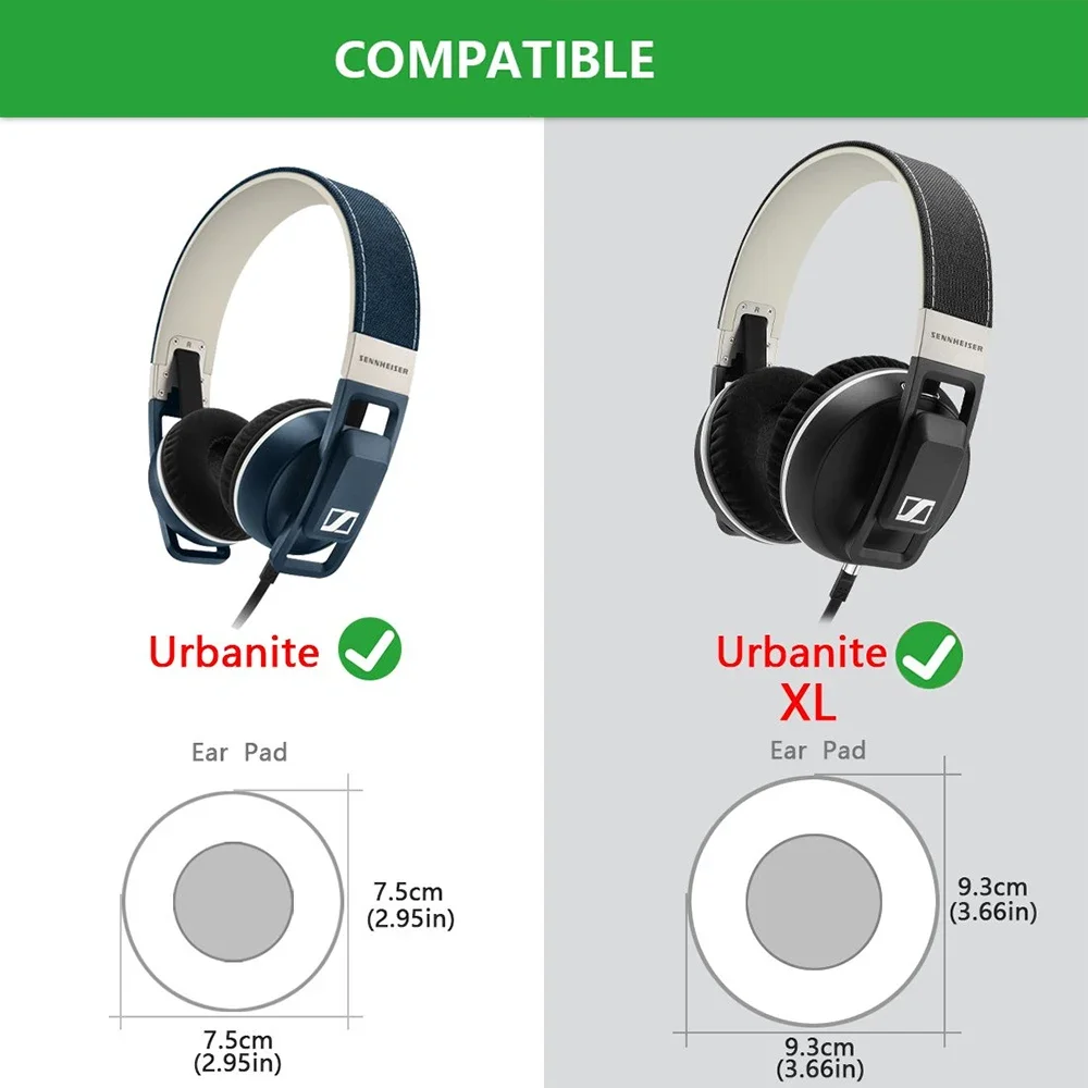 Replacement Earpads Earmuffs Ear Pads Cushions Cups For Sennheiser Urbanite XL Wireless Wired Over On Ear Headphones