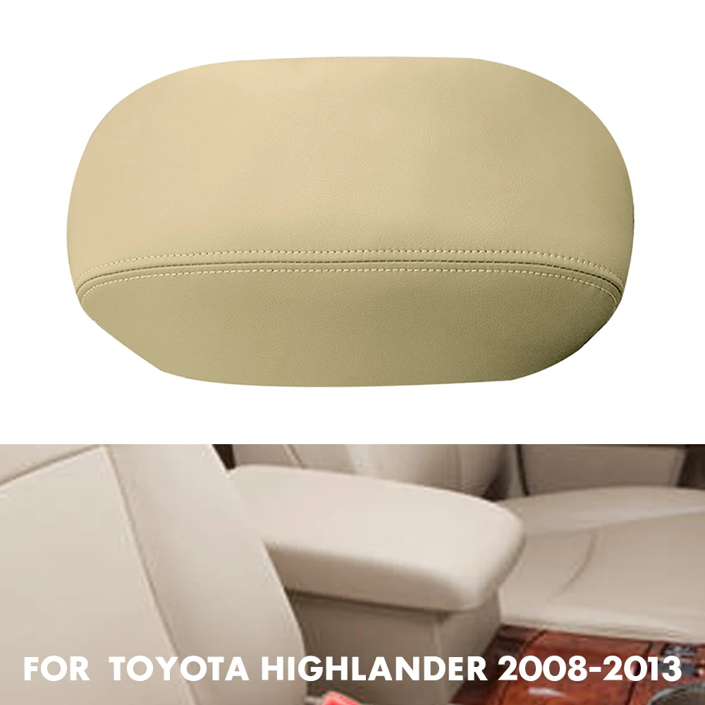 Car Armrest Cover Cap PU Leather Center Console Covers Pad For Toyota Highlander 2008 2009 2010 2011 2012 2013 Accessories