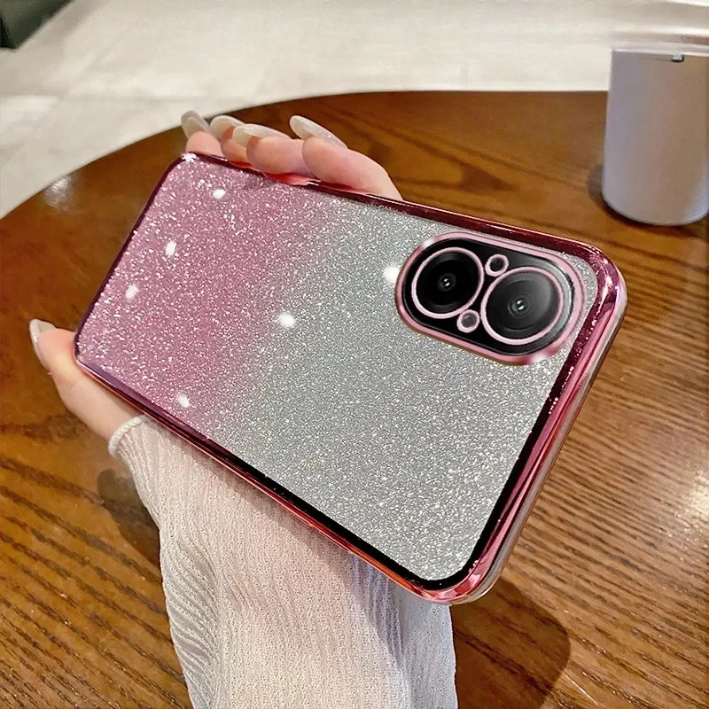 

Luxury Shiny Glitter Plating Lens Soft Back Silicone Case For Realme C67 C65 C55 C53 C35 C33 C31 C30 C21 12 12Pro 11 10 Cover
