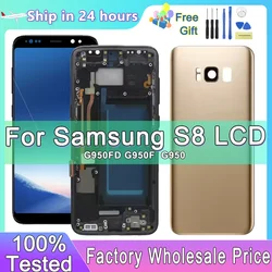 Testato NUOVO Schermo TFT S8 LCD con cornice per Samsung Galaxy S8 G950 SM-G950FD Display Touch Screen Digitizer Assembly Sostituzione