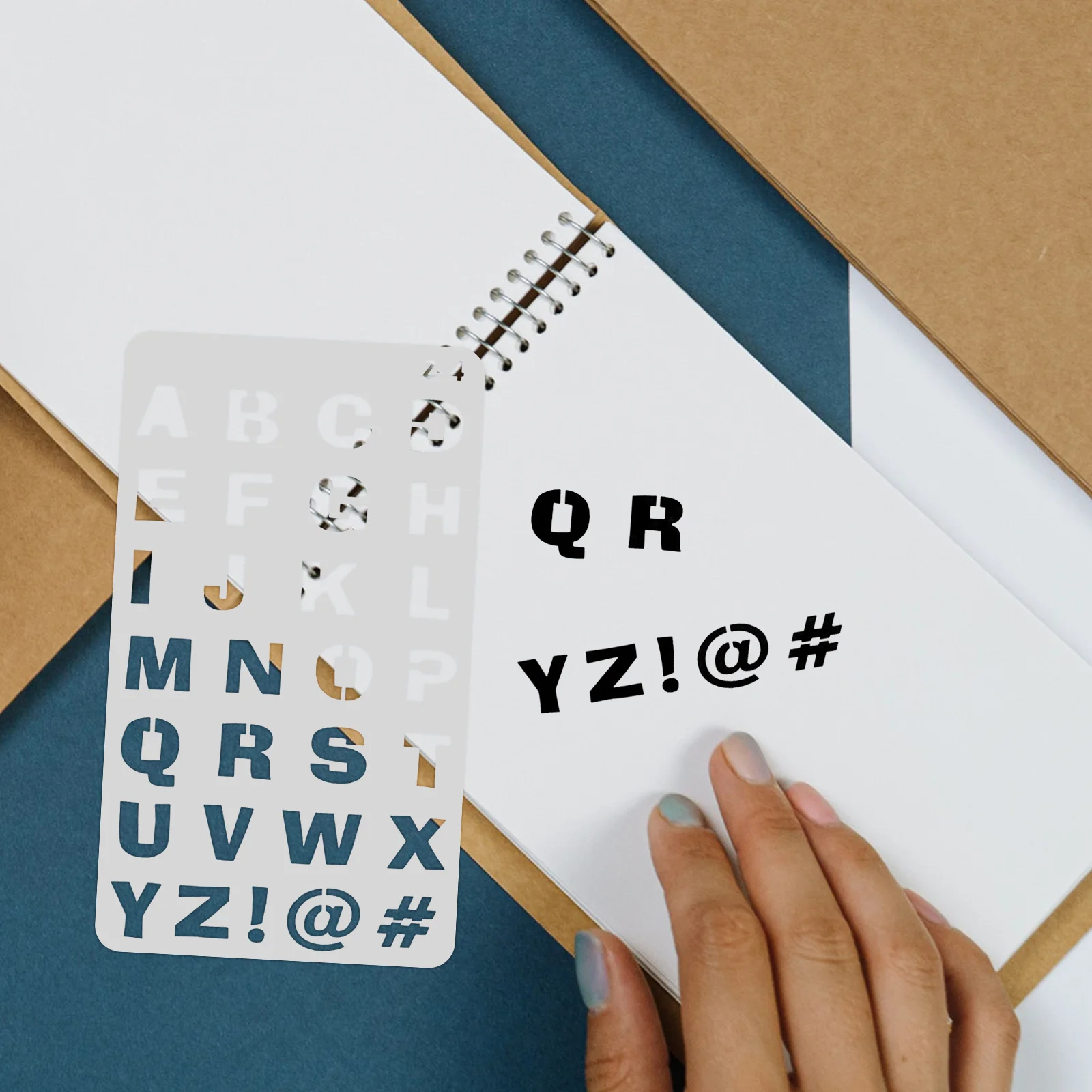 

Letter Stencils For Painting Wood Reusable A6 Pet Craft Stencils Wall Wood Burning Multi-Function Stencil Set English