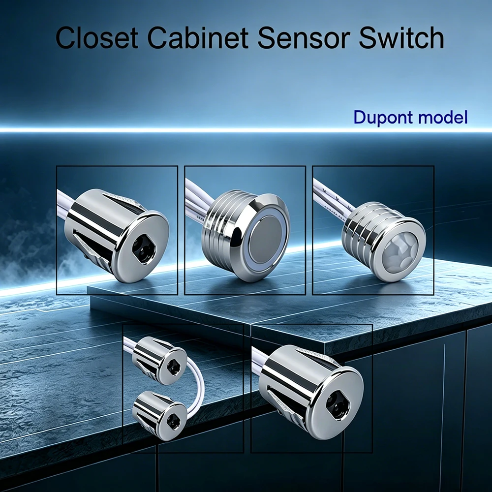 DC12‑24V LED Closet Cabinet Sensor Switch Hand Wave Touch PIR Door Contact Motion Sensor Light Controller 60W