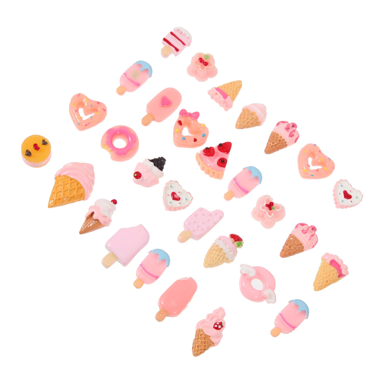 30 pièces Simulation alimentaire parure bricolage coque de téléphone breloque résine artisanat ornement Kawaii ongles breloques léger Design Compact