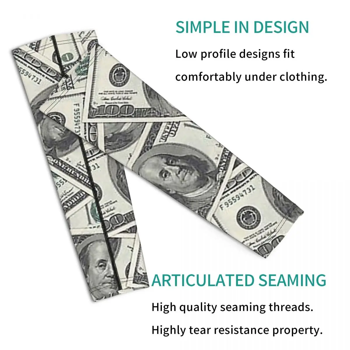 أموال غنية جديدة بالدولارات في الهواء الطلق أكمام أذرع تبريد من الشمس فوق البنفسجية غطاء حماية الصيف ركوب الدراجات أكمام الوشم