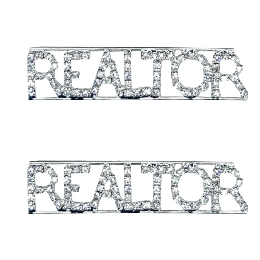 2 pcs Real Estate Agent Supplies REALTOR Crystal Lapel Pin