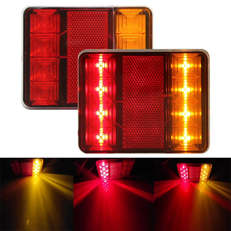 2Pcs Tractor Tail Lights 12V 24V Stop Turn Signal LED Lamp Trailer Truck Rear Light IP65 Waterproof Boat Lorry Car Back Lamps