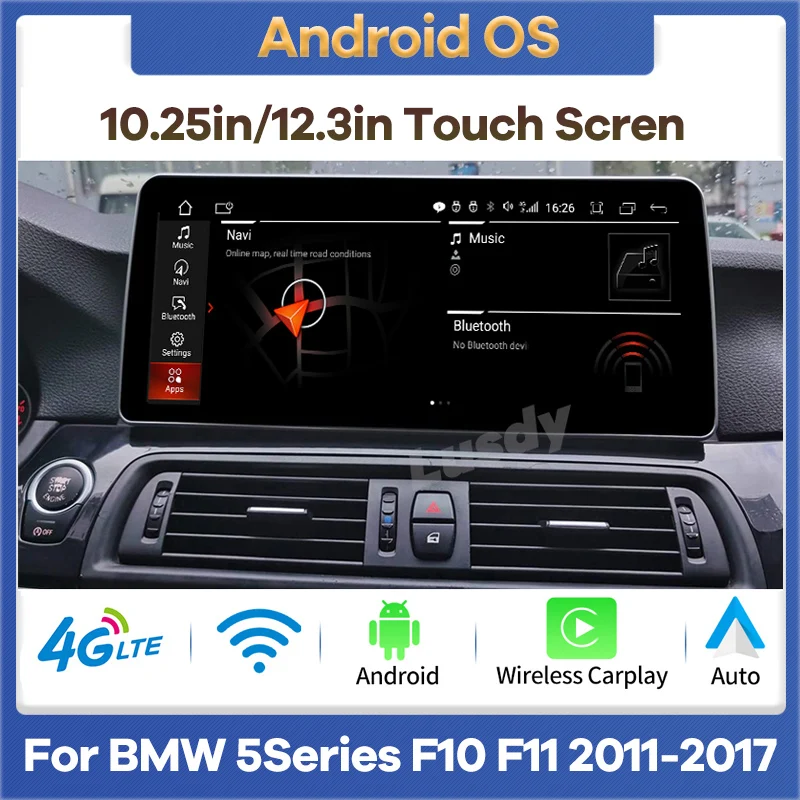 

Автомобильный видеоплеер Android для BMW 5 серии F10 F11 2011-2017 CIC NBT автомобильное радио GPS стерео CarPlay сенсорный экран головное устройство