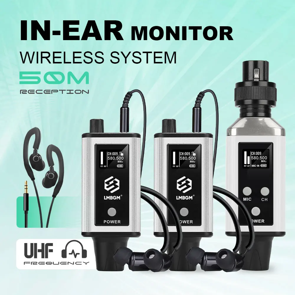 

LMBGM-A9 Wireless In Ear Monitoring System Portable Rechargeable 1-channel Multi Waist Bag Monitoring Earphones for Studio Use