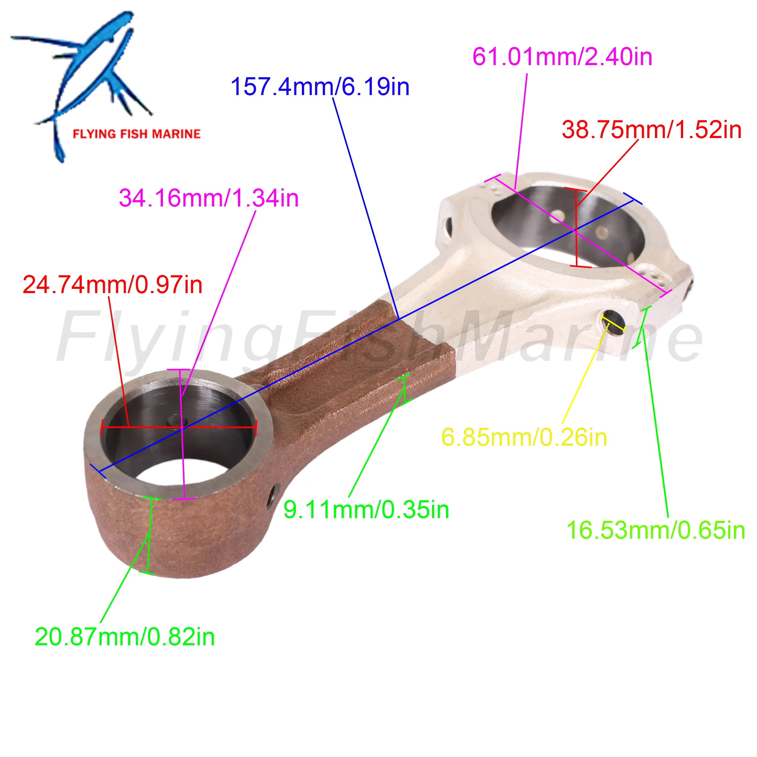 Boat Engine 688-11650-00/03 688-11651-00/03 Crankshaft Connecting Rod for Yamaha 48HP-90HP / T85-05020300 for Parsun HDX