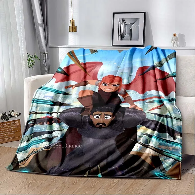 Knight Monster Girl Nimona Blanket Fantastique Magic Cartoon Flannel Blanket Soft Comfortable Plush Birthday Kids Gift