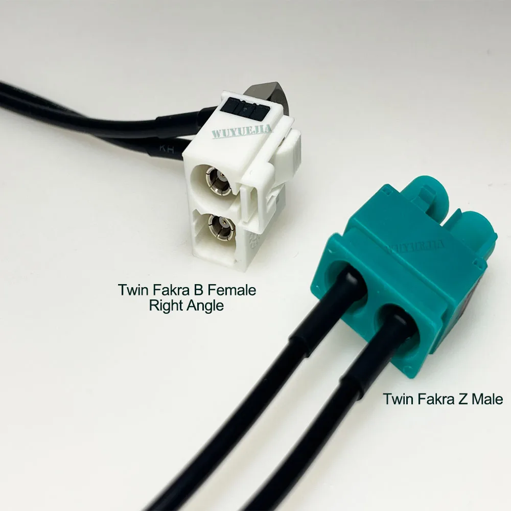 

Twin Fakra Z Male to Twin Fakra B Female 90°Jack Radio Adapter Antenna Audio RG174 Cable Antenna Adaptor for VW Audi